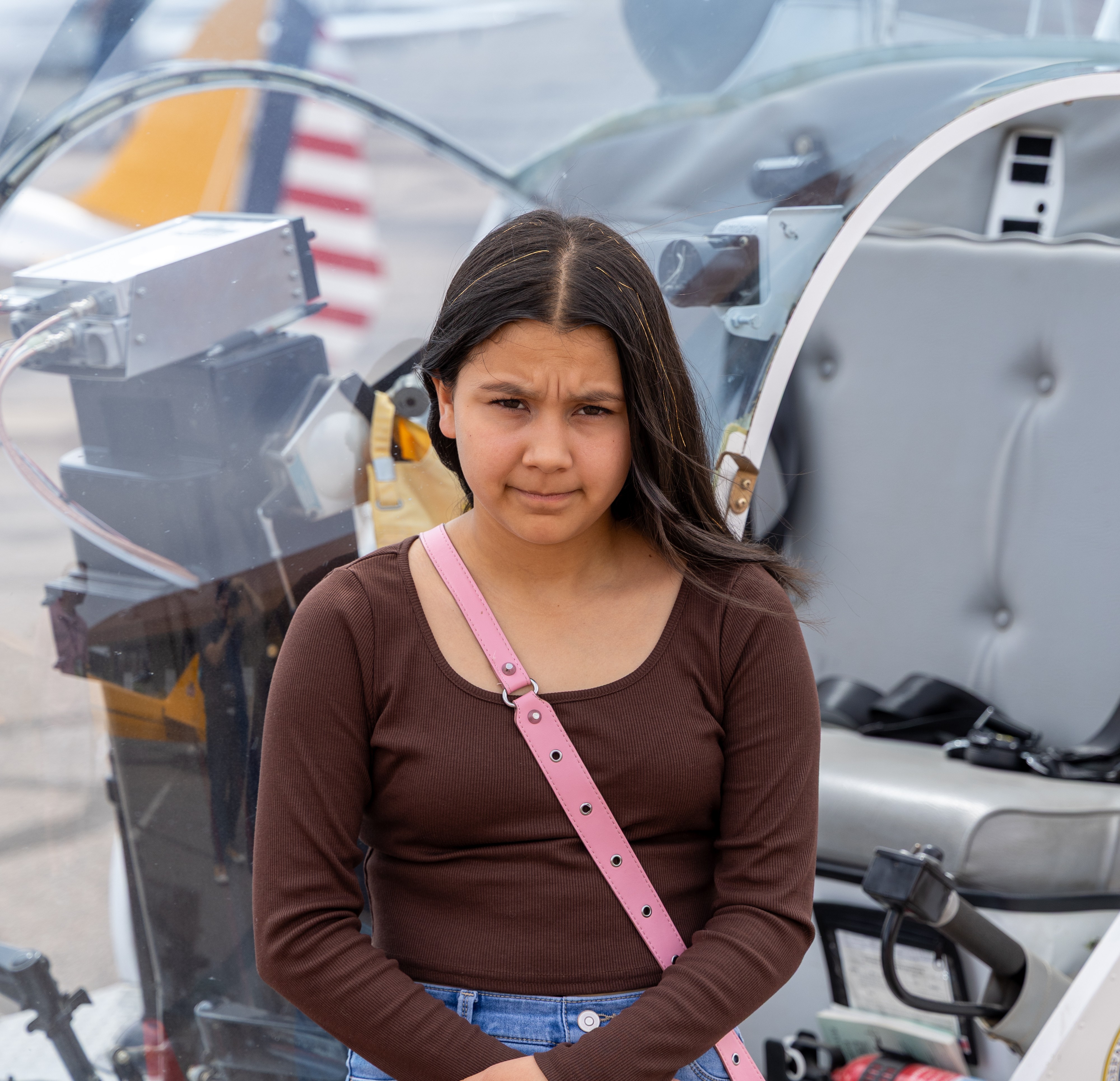 Nellie close up with helicopter