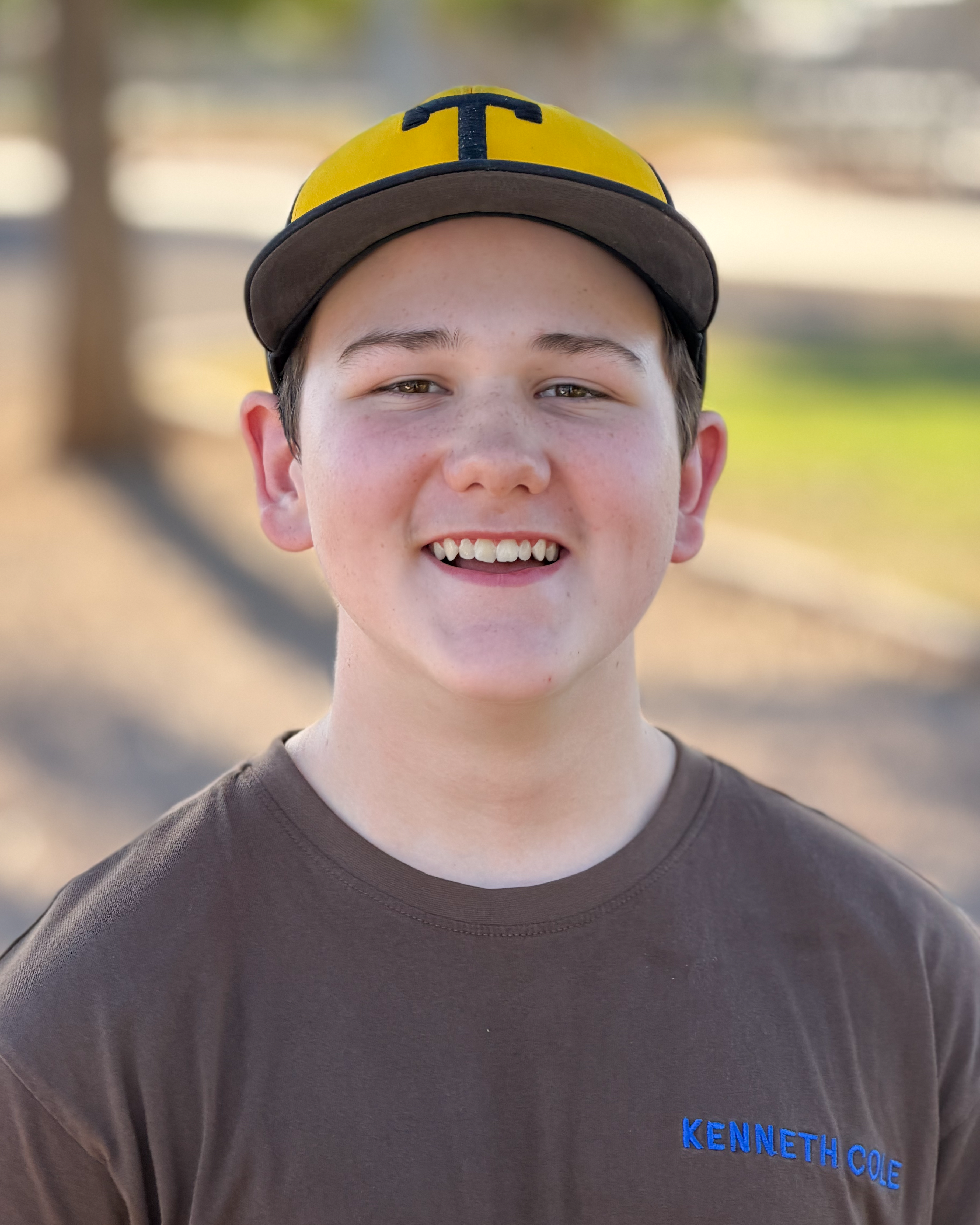 Greyson smiling.