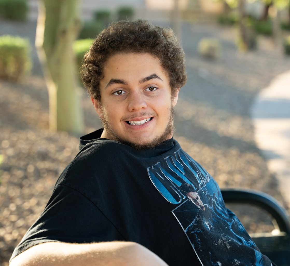 Jamarcus sitting on bench