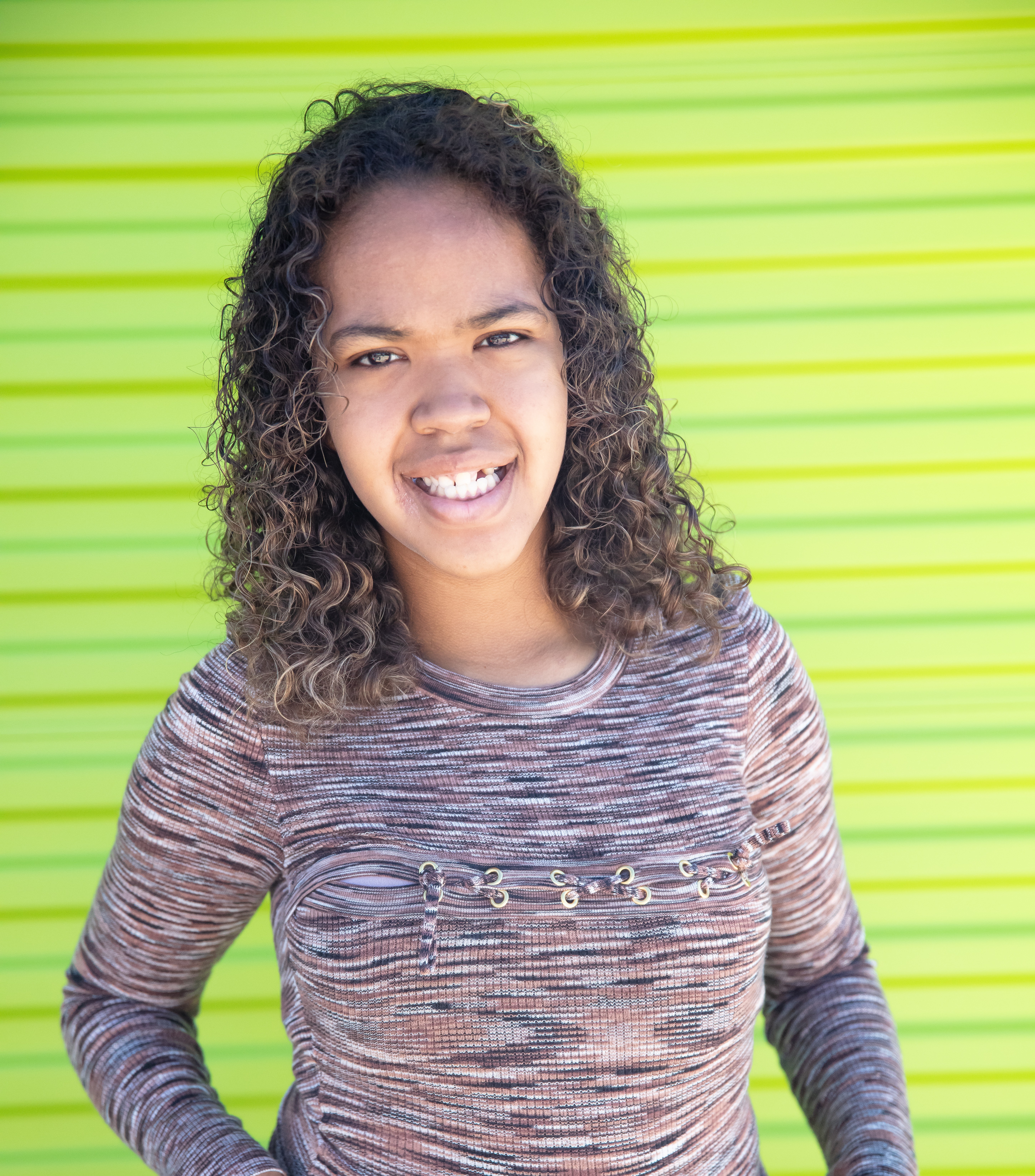 Rayne with green background