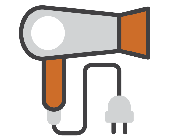 Icon photo of hair dryer representing hair stylists.