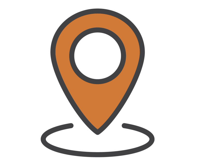Icon image of a location point for hosting.