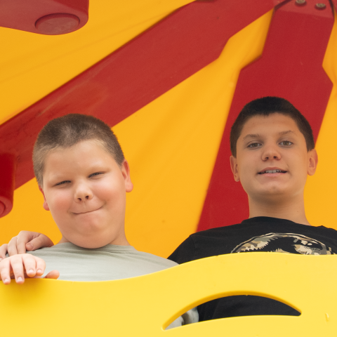 William and Allen on playground 